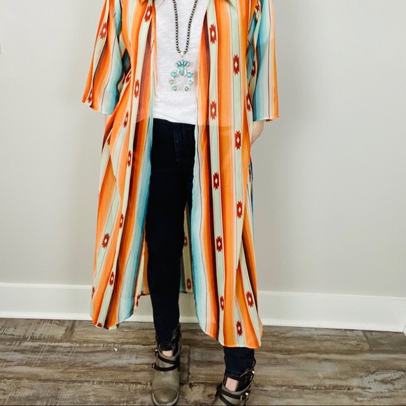 Southwest Sunset Kimono Duster - Picture 6 of 8